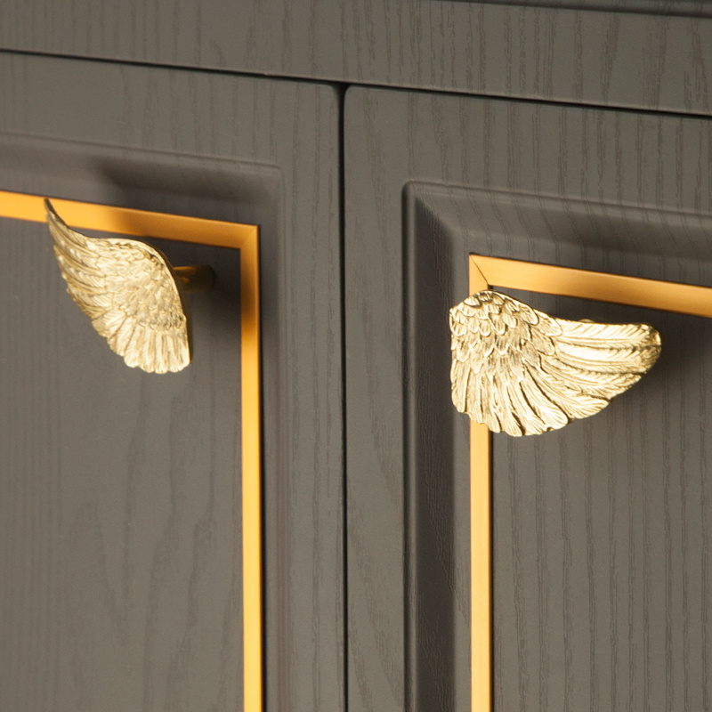 1 Pair Creative Wing Door Handle Drawer Cabinet Small Handle Single Hole
