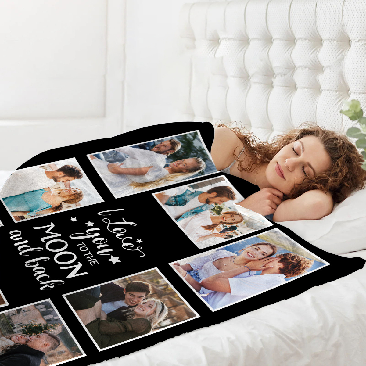 Personalized Flannel Throw Blanket, Family Photo Collage
