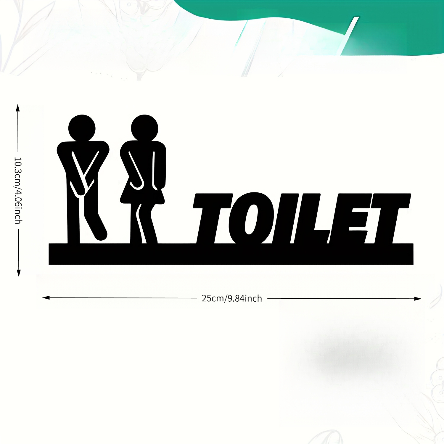 TEMU 2d Flat, 2d Flat Bohemian Style Fun Toilet Door Sign - 1pc, Acrylic Material, Easy To Stick And Install, Suitable For Bathroom, Bedroom, Home