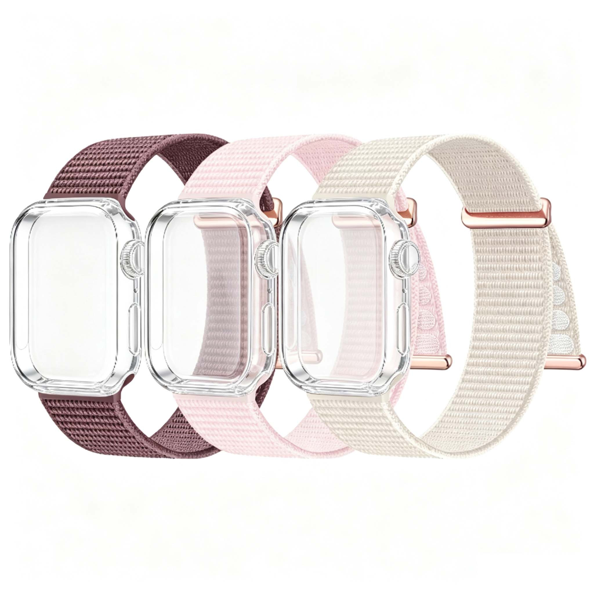 TEMU Paquete de 3 fundas, correa deportiva compatible con correa para iWatch de 40 mm, 41 mm, 38 mm, 44 mm, 45 mm, 49 mm, 42 mm, banda de repuesto