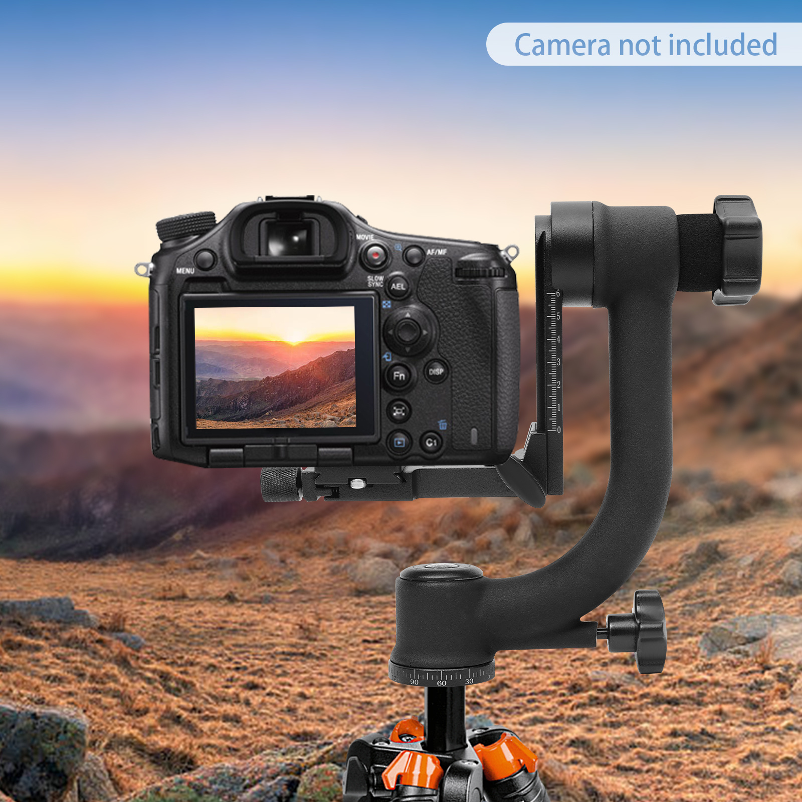 Panoramski girostabilizator z , 360-stopinjski panoramski girostabilizator s stojalom, opremljen s standardno ploščo za hitro sprostitev 1/4