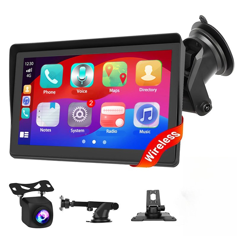 Image of 7 Inch Carplay Wireless Car, Carplay & Car Portable Touch Screen, , Eq Settings, Remote Control, Fm/ Tf/ Usb Optional Backup Camera