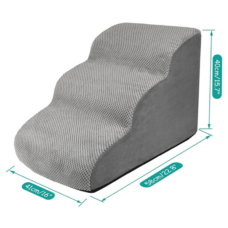 3-stage Pet Climbing Ladder Is Designed Specifically For Small Dogs And Cats. Made Of Elastic Material, It With A Removable Cover For . It Pets Climb Beds, Sofas, Or Chairs, Reducing Joint Stress.