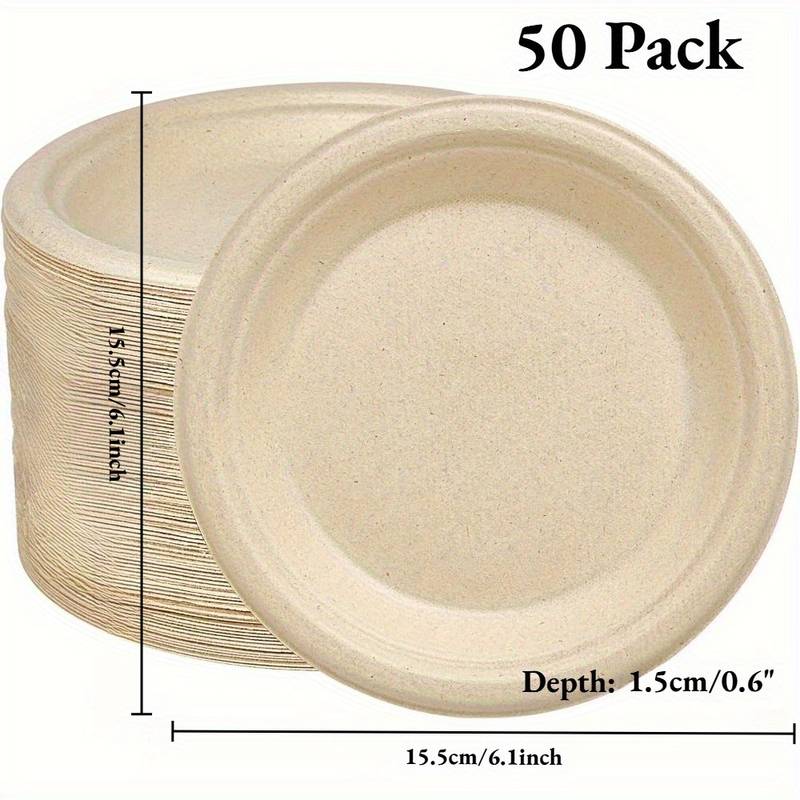 White Paper Plates - Disposable Dishes For Catering, Weddings, Buffets - 6 To 9 Inches