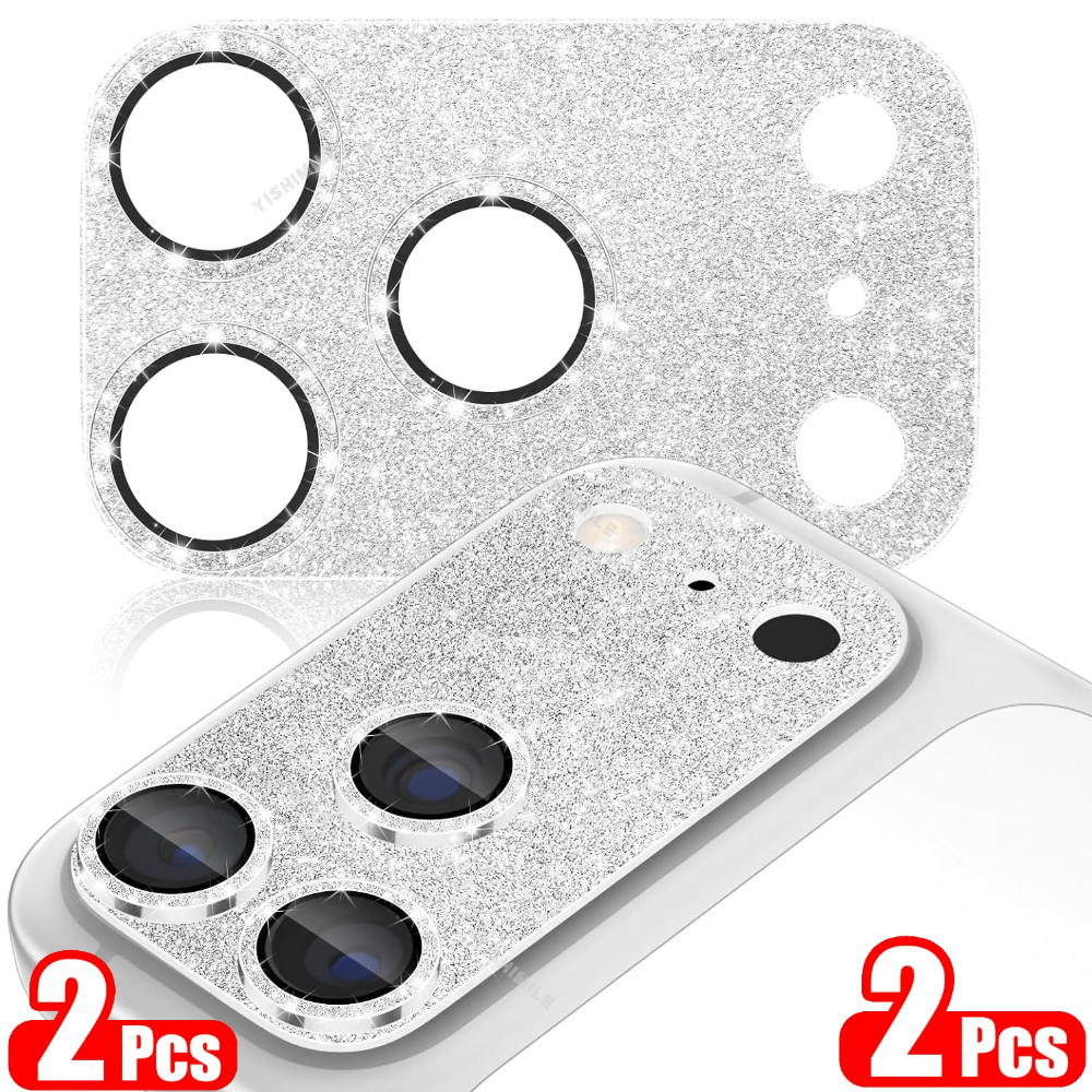 TEMU 2-pack Shiny Full Coverage Lens Protection Pad - For Iphone 17 Pro/17 Pro , 9h High-definition Ultra-thin Tempered Glass Lens Film, Scratch