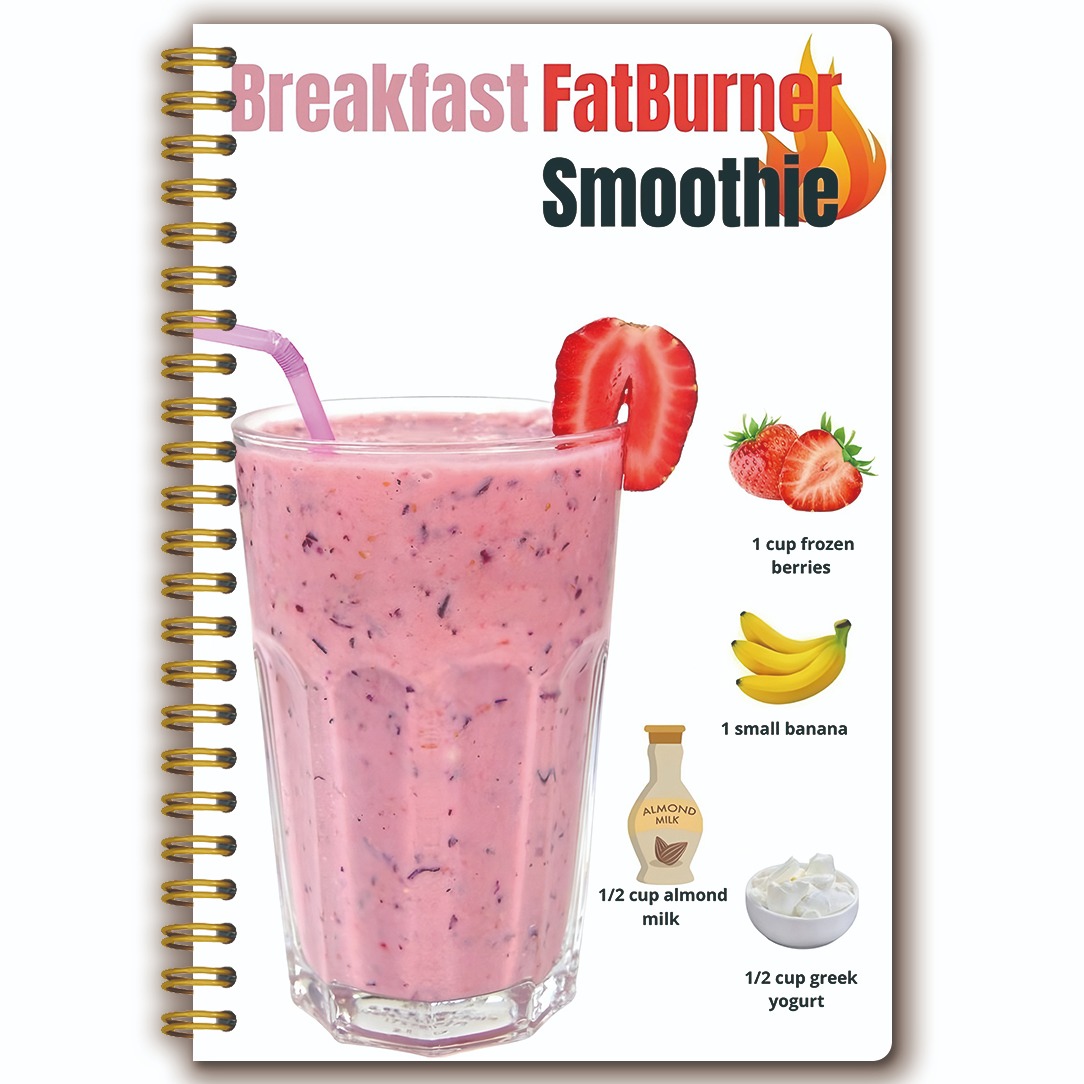 TEMU 1pc Lightweight Fat Burning Breakfast Theme Spiral Plan Notebook | Size 5.5x8.3 Inches | Suitable For Diet Tracking | Formula Reference Cover