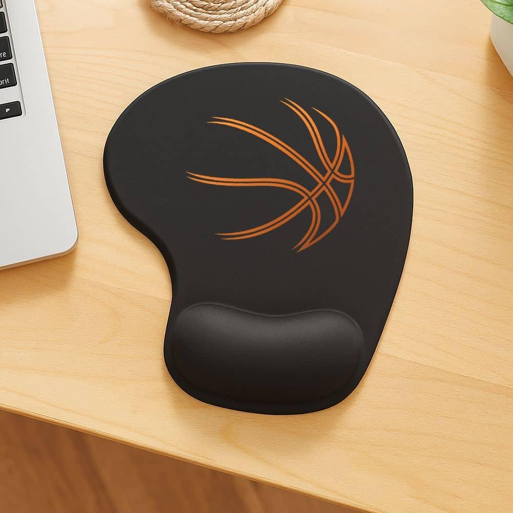 TEMU Tappetino per mouse a tema basket con supporto per il polso, per tastiere e mouse, per ufficio , decorazione affascinante per il di lavoro, per
