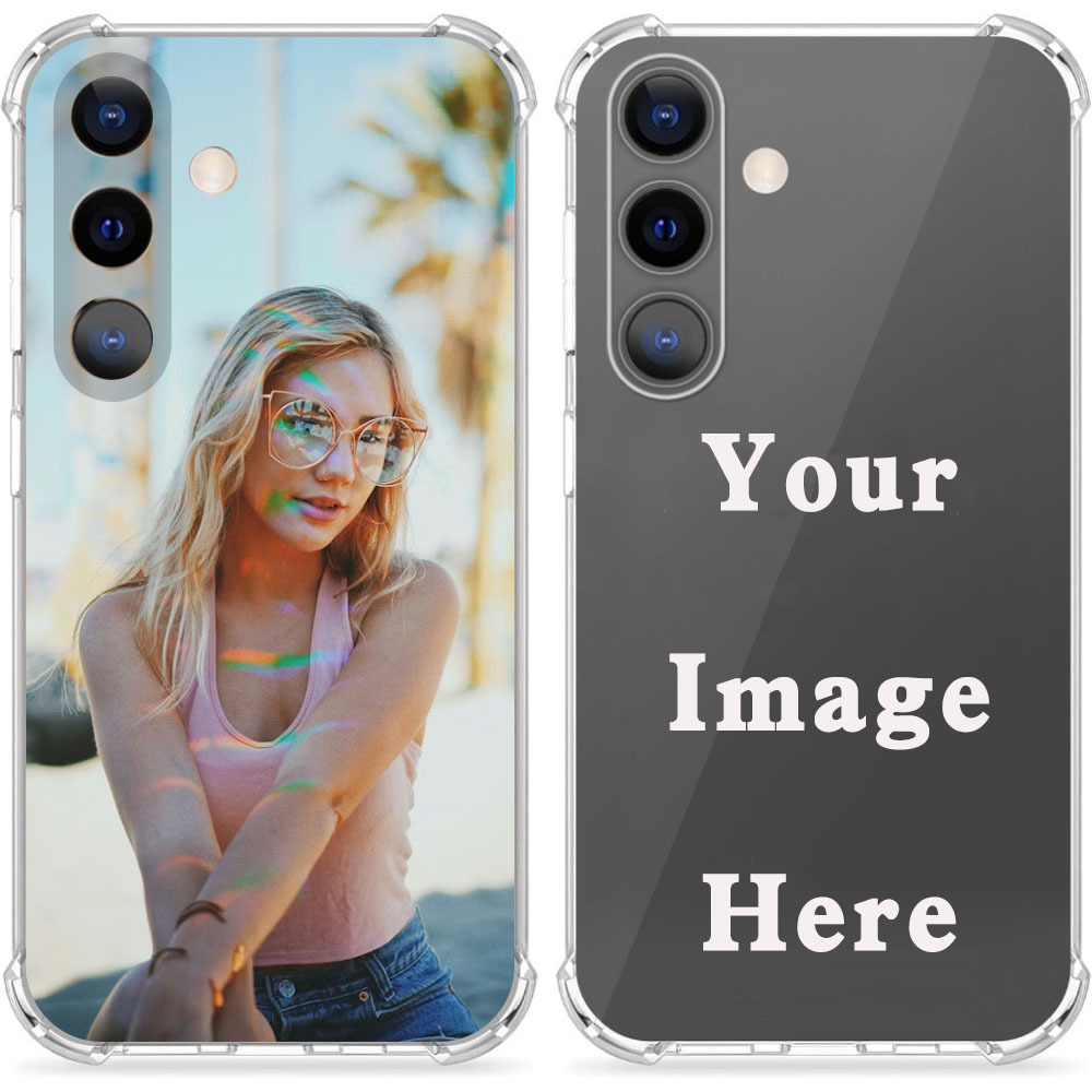 TEMU Phone Case - Couple Custom Photo Transparent Soft Phone Case, Four-corner Anti-drop Protective Cover, Personalized Pet Family Photo Creative