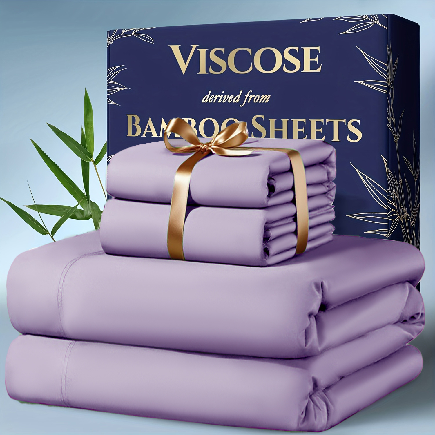 TEMU 3/4pcs Cooling Bamboo Bed Sheet Set, Kids' Sheet & Pillowcase Sets 2000 Tc Extra Deep Pocket 16 Inch Bed Sheet, Luxury & Cooling Sheet Set For