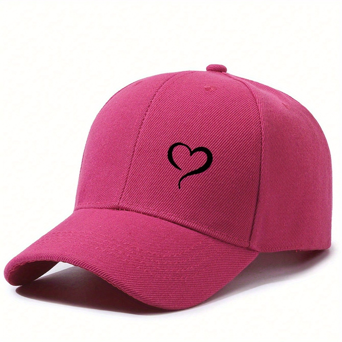 TEMU Casquette de baseball légère et réglable avec imprimé cœur - Streetwear adaptée aux sports de et aux quotidiens, chapeau décontracté, lavable à