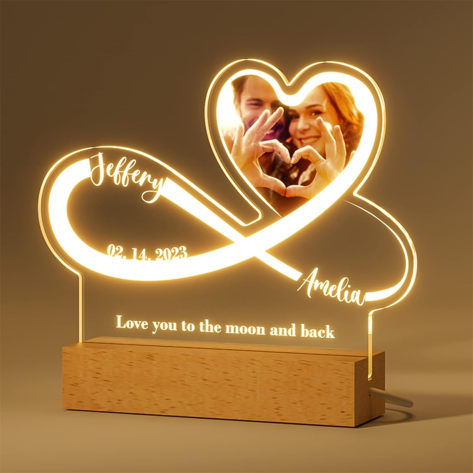 TEMU 1pc Personalized Valentines Day Gifts For Her - Personalized Night Lamp With Picture For Women, Men, Led Personalized Light, Gifts For
