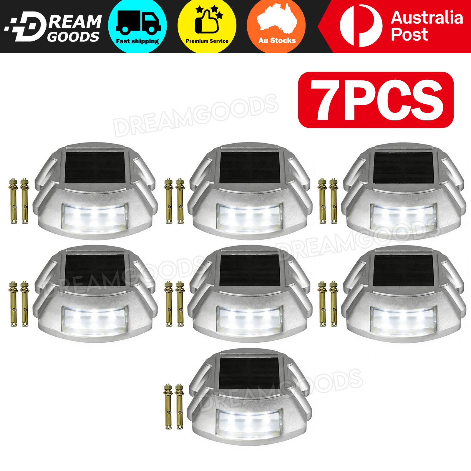 TEMU 5/7pcs Solar Driveway Lights Deck Pathway Lights Led Safety