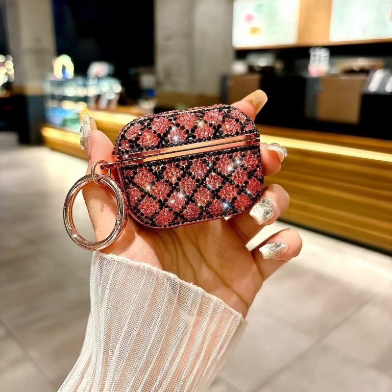 Luxurious Sparkling Diamond for airpods Case - Black Polyurethane, Hard Shell with Golden Accents, Perfect for AirPods Pro, 1st/2nd/3rd Generation, 4th Generation, for AirPods Accessories | Sparkling Accessory | Durable for airpods Case, for AirPods Case