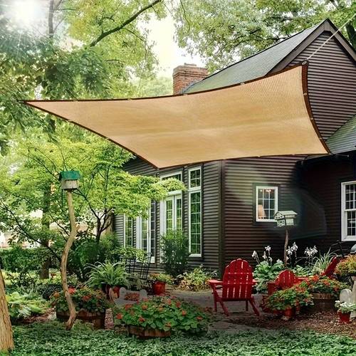 stardust h thickened and weighted exterior garden courtyard beige shade net polyethylene material shade net large area sunshade net heat insulation sunshade sail canopy