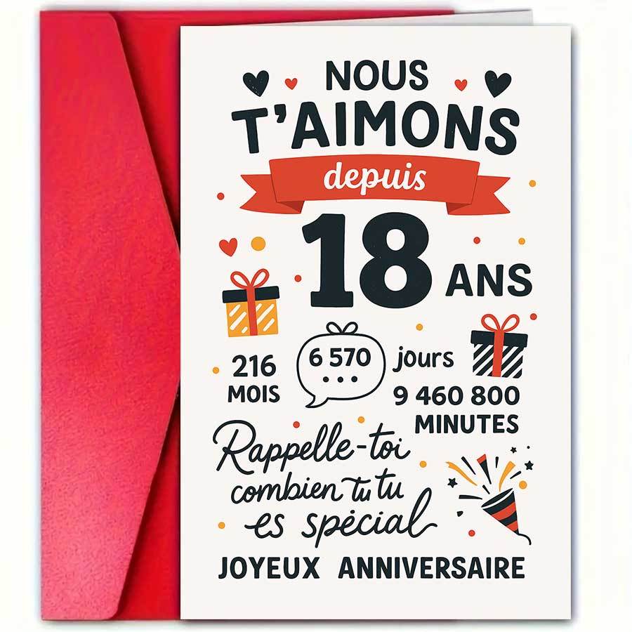 TEMU Une seule carte d'anniversaire pour commémorer 18 ans , idéale pour les couples, les et les épouses pour profondes d'anniversaires de mariage ou