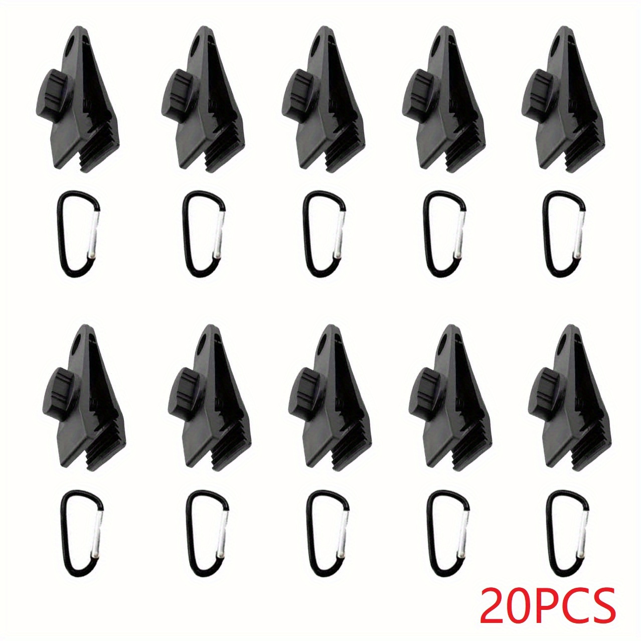 TEMU 20pcs Heavy Duty Tent Clips And Set - Windproof Durable High Abs Outdoor Camping Gear For Secure Canopy And Tarpaulin, Perfect Outdoor Tools