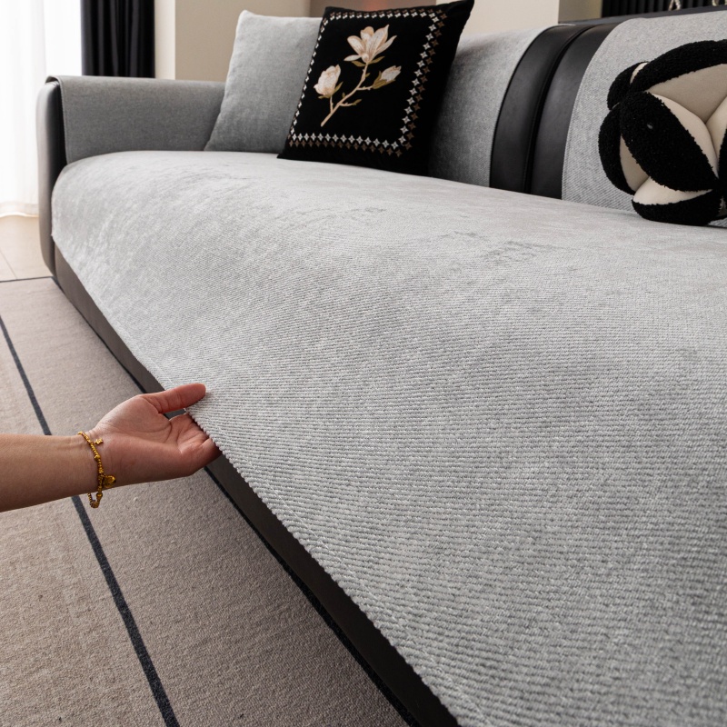 TEMU 1pc Modern Minimalist Sofa Protector Cover Compatible For All Sofa Types, Full-coverage Non-slip Cushion Cover With Split, Machine Washable