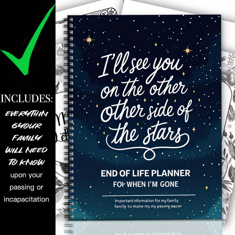 TEMU 1pc Aesthetics Adult End Of Handbook - Planner, End Of Life Personal Organizer Book Workbook Organizer Notebook For Will Preparation, Last