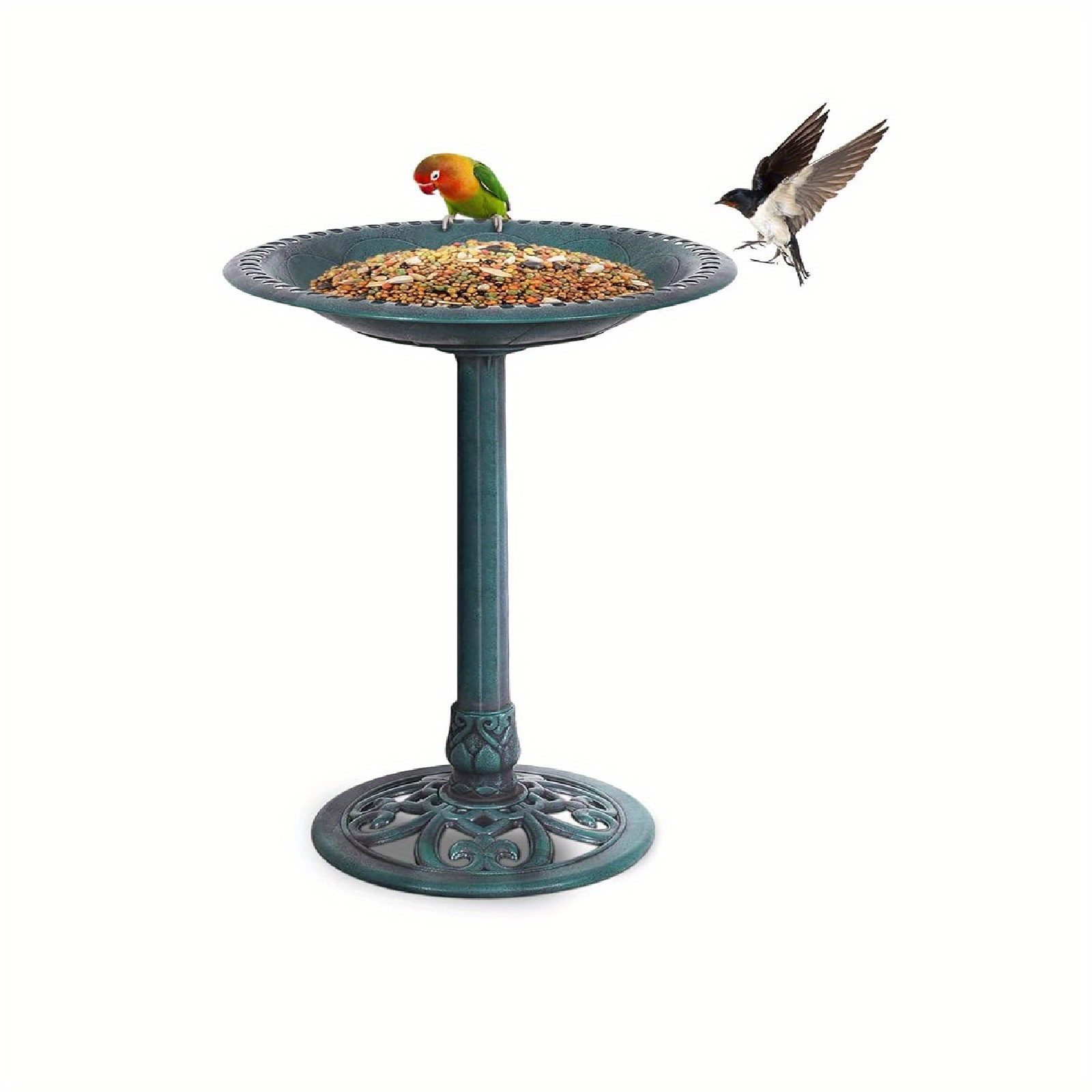 Giantex Free-standing Bird Bath Feeder For Outdoor Garden And Patio Decoration (green)