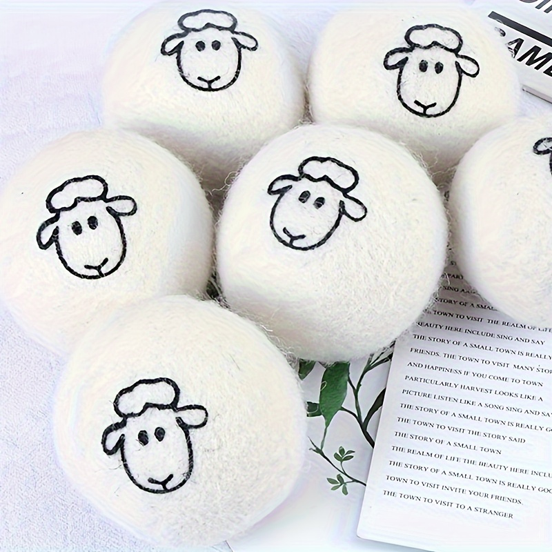 

4pcs, Natural Wool Drying Balls, Static Electricity Reducing, Wrinkle Softener, Clothes Care, , , Pack