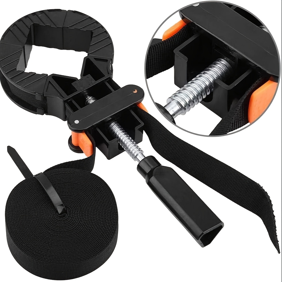 TEMU Woodworking Quick-adjust Strap, Multifunctional 90-degree Right-angle Clamp, Woodworking Strap Clamp, Adjustable Polygonal Tripod Clamp,