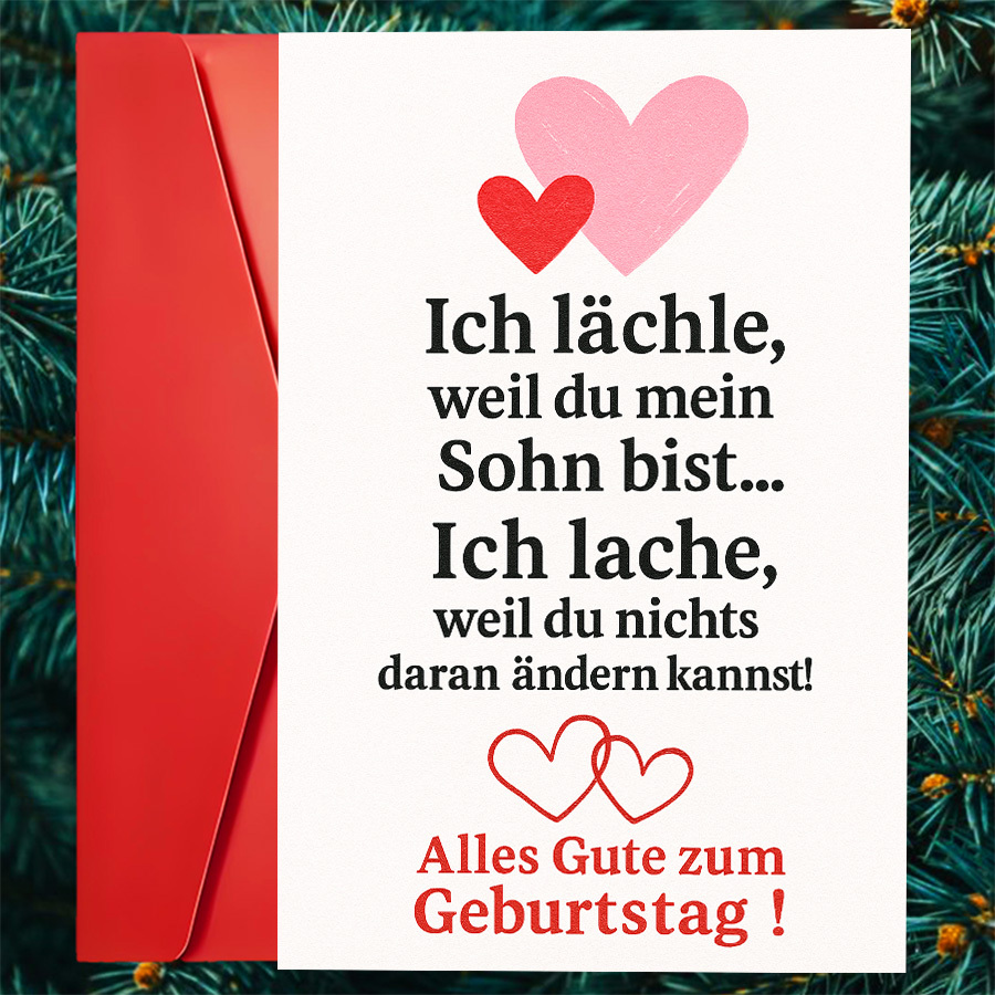 E-shop 1 Stück Lustige Geburtstagskarte für den Sohn mit herzlicher Botschaft – für Eltern, um den besonderen Tag des Sohnes mit Humor Liebe zu feiern