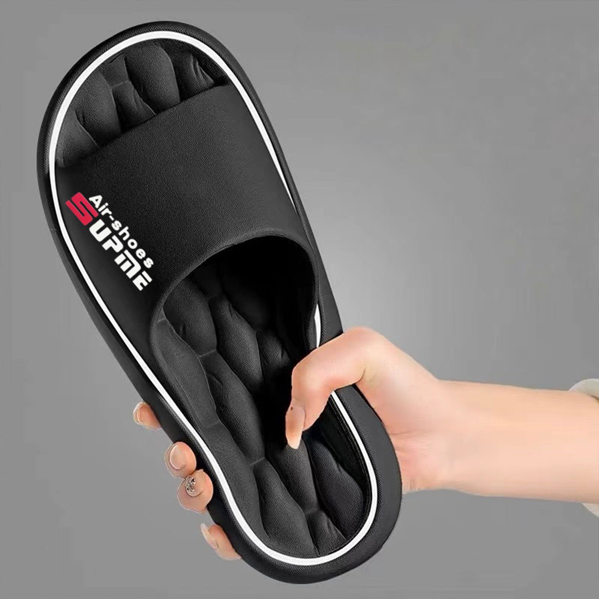 TEMU 1 Pair 2026 Spring New Casual Slippers, Unisex Minimalist Striped Sandals, Non-slip Quick Drying , Sole Indoor Outdoor Wear