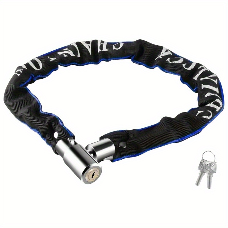 TEMU Anti-theft Bike Chain Lock - Durable Security Lock With Black Fabric Strap For, Scooters, And Motorcycles, Bike Lock