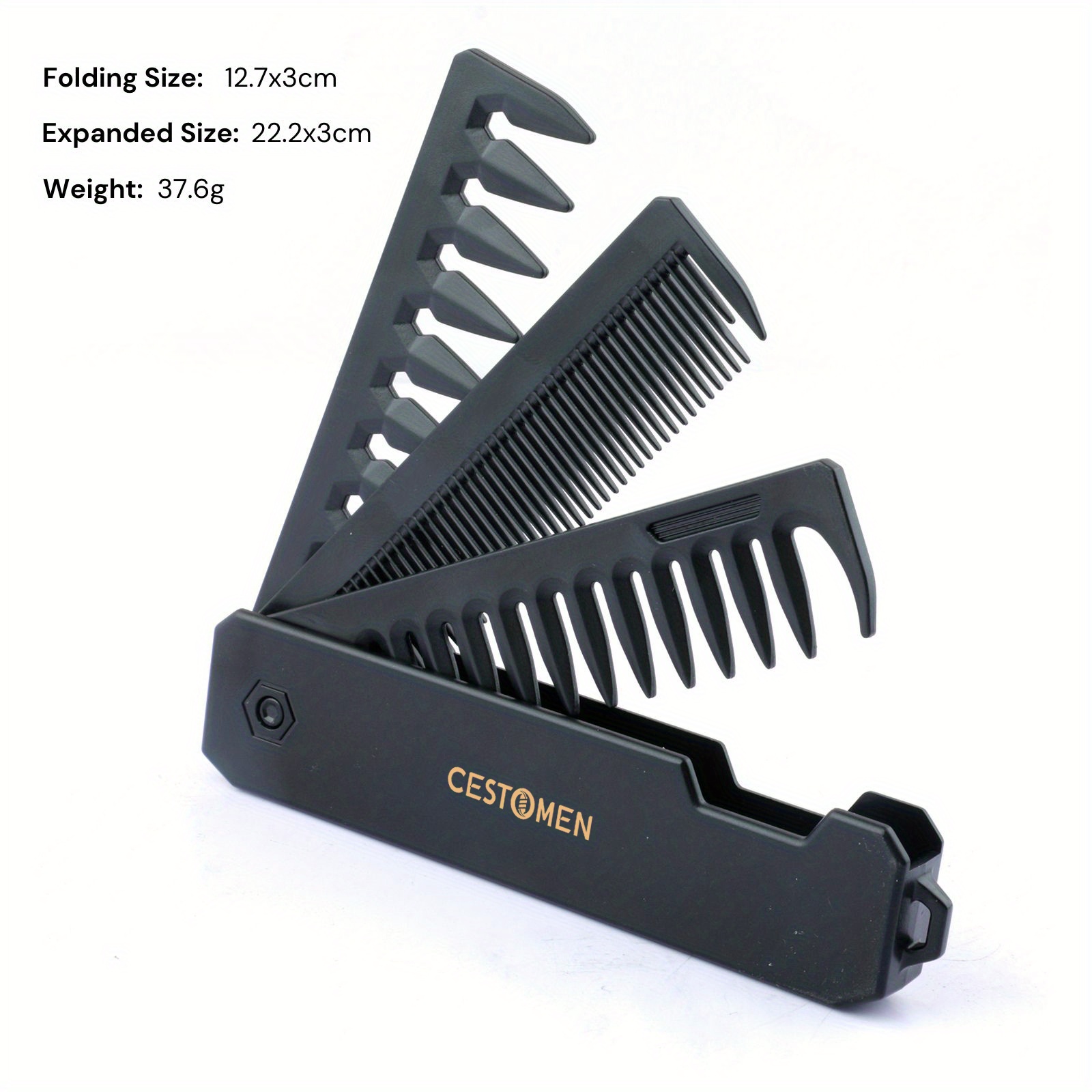 TEMU Unisex Portable Folding Comb With Three-tooth Interchangeable Blades, New Offer, Multiple Options, Light Beige Shaping, Oil Head Style,