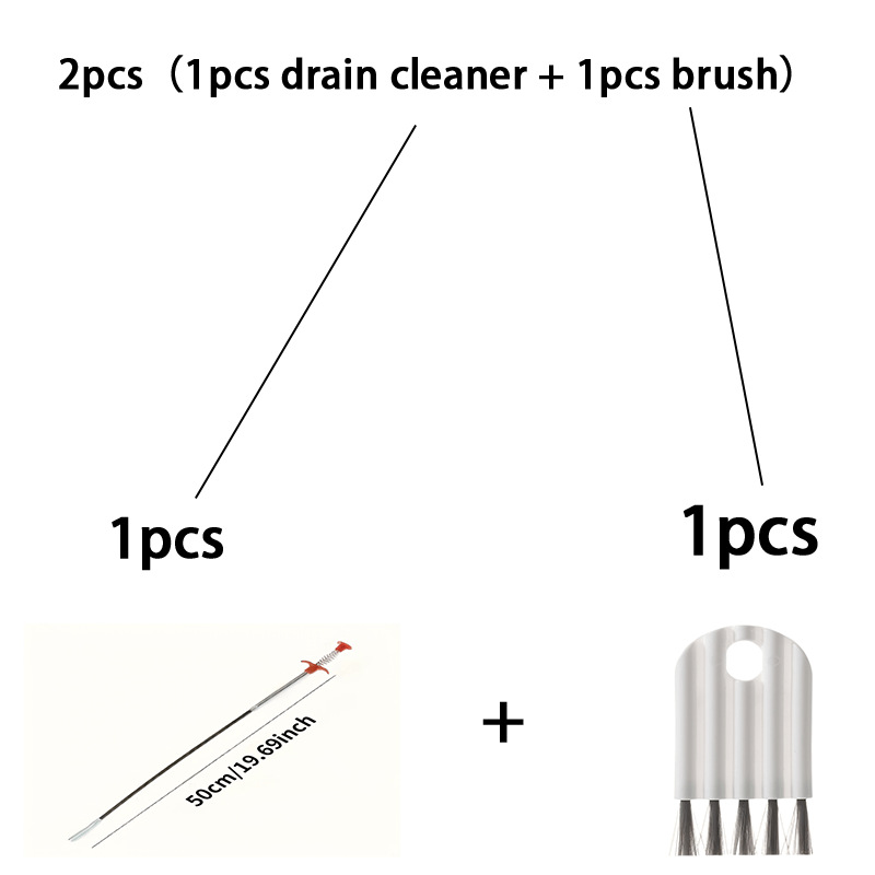 TEMU Set pezzi (1 disostruante per scarichi + 1 spazzolina ), strumenti speciali per sturare le , dotato , pulisci tubi, pinza flessibile manuale per