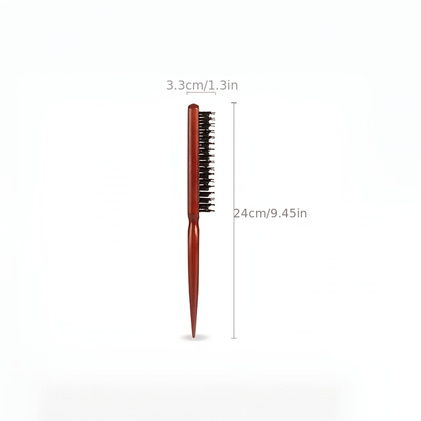 Three-Row Pointed Tail Comb with Bristles • Artificial & Synthetic... product image 5