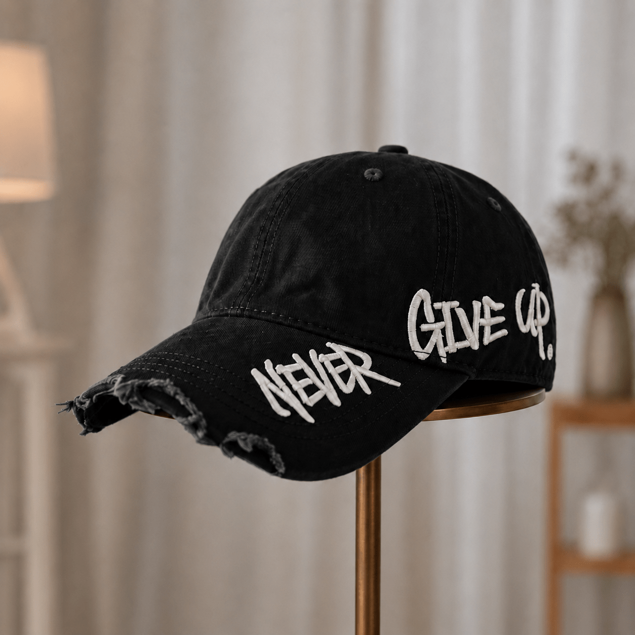 TEMU 1pc Meirunsen Vintage Distressed Baseball With Embroidered - Adjustable Dad Hat Suitable For &, Lightweight Retro Washed Curved Brim , Machine