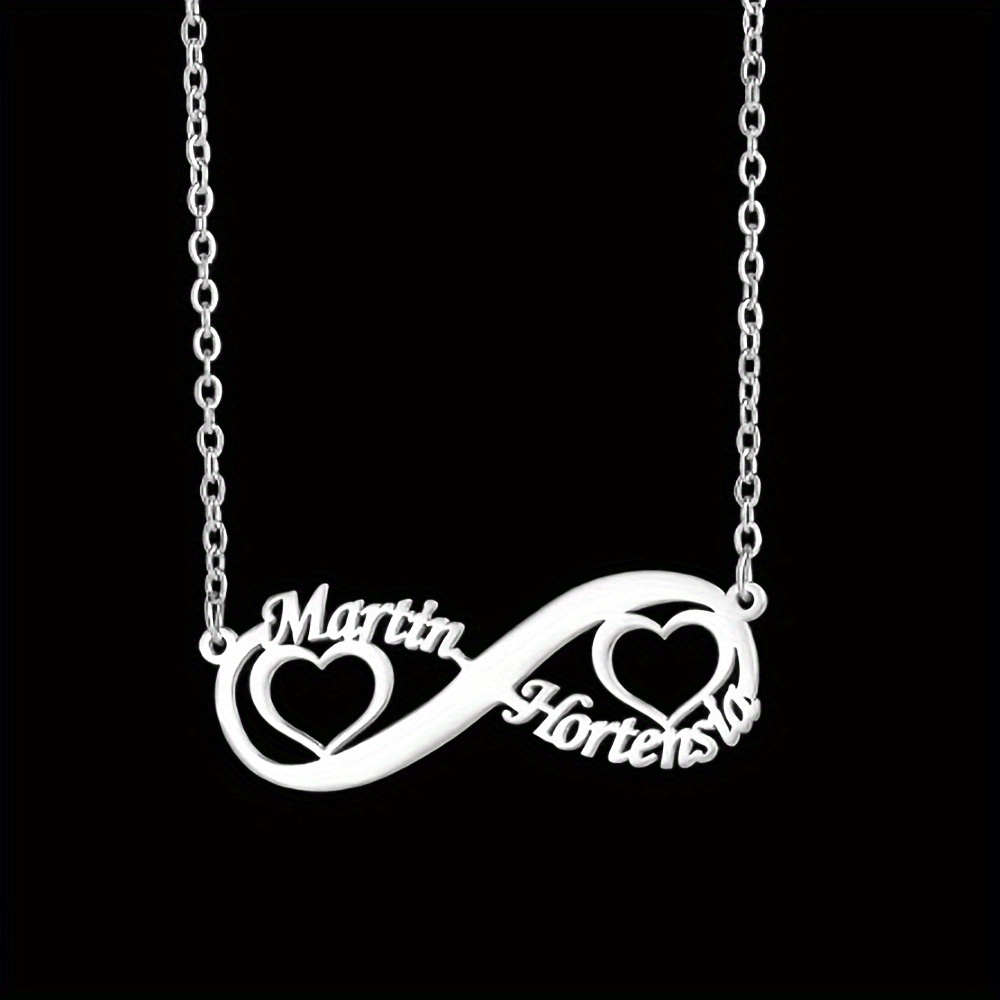 Customizable Infinity Heart Pendant Necklace in Bohemian Style