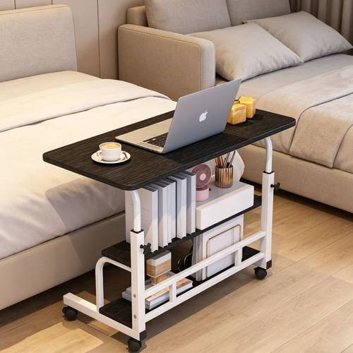 An Black Home-use Height-adjustable , Measuring 89.99cm*40.01cm*59.99cm, Featuring Storage with Casters for and Locking Function. Suitable for Use in Bedrooms, , or the Bed for Work