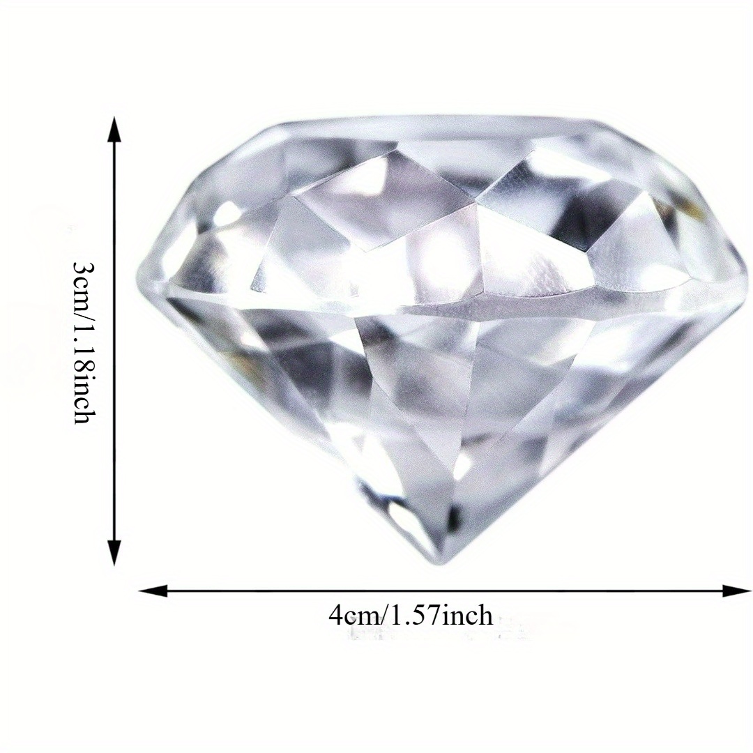 E-shop 3 Stk. 40mm Große Transparente -Diamant-Dekorationen Acryl-Diamant-Tischvasen mit Streuerten Kristallen für Partytische,