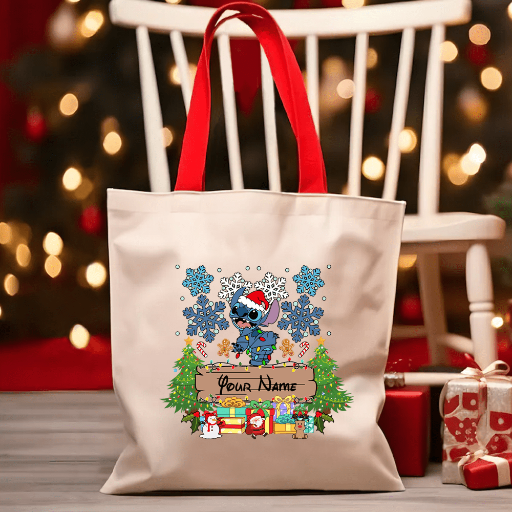 

Disney Christmas Totete Bag Personalized , - Shoulder Bag, , Unlined, Non-closed, - 1pc