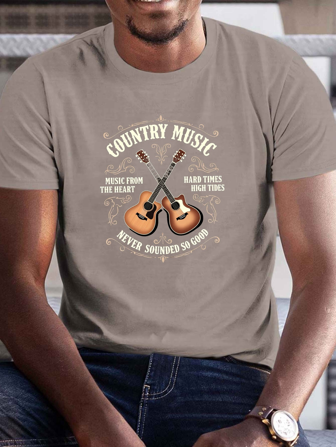 Women's Country Music Graphic Tee - Vintage "Smooth As Tennessee Whiskey" Print Shirt, Casual Short Sleeve Top
