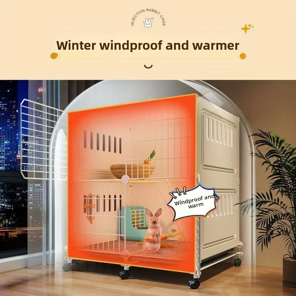 Grote dubbellaagse konijnenkooi/villa