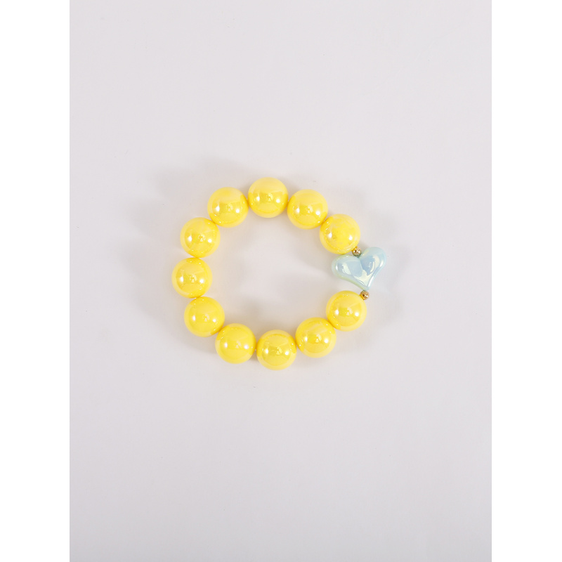 Women's Geometric Beaded Bracelet with Iridescent Effect, Stretchable