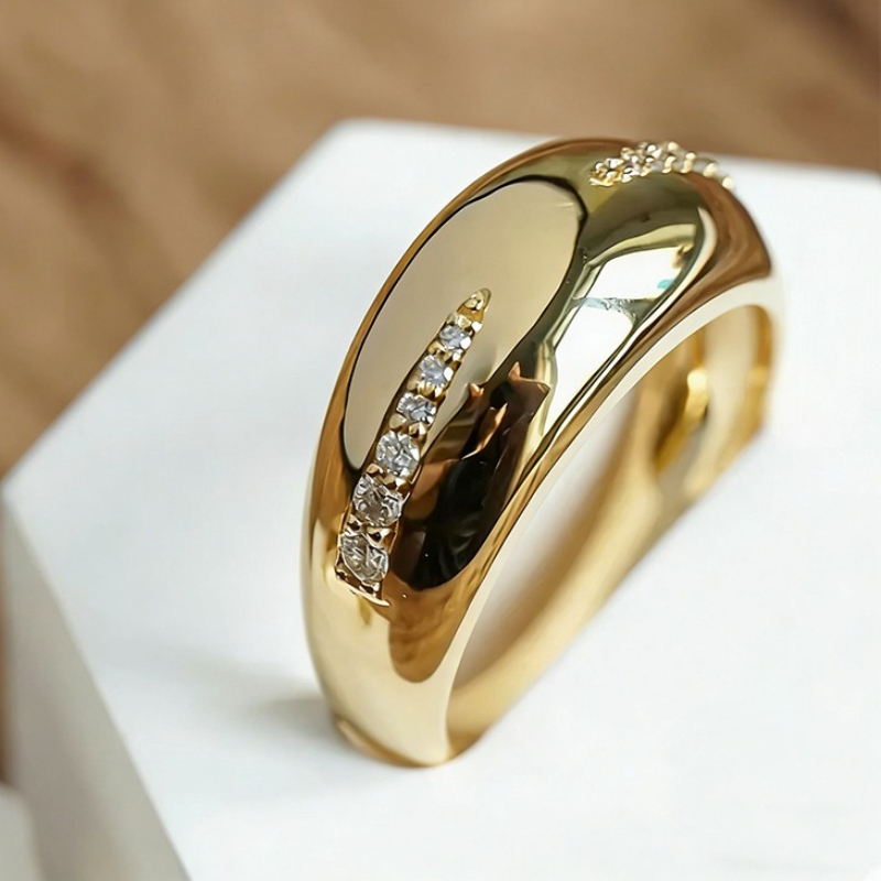E-shop Klassischer Einfacher Ring mit Synthetischem Zirkonia für Frauen – Hochzeit, , Casual, Partys – Modischer Schmuck & Accessoires
