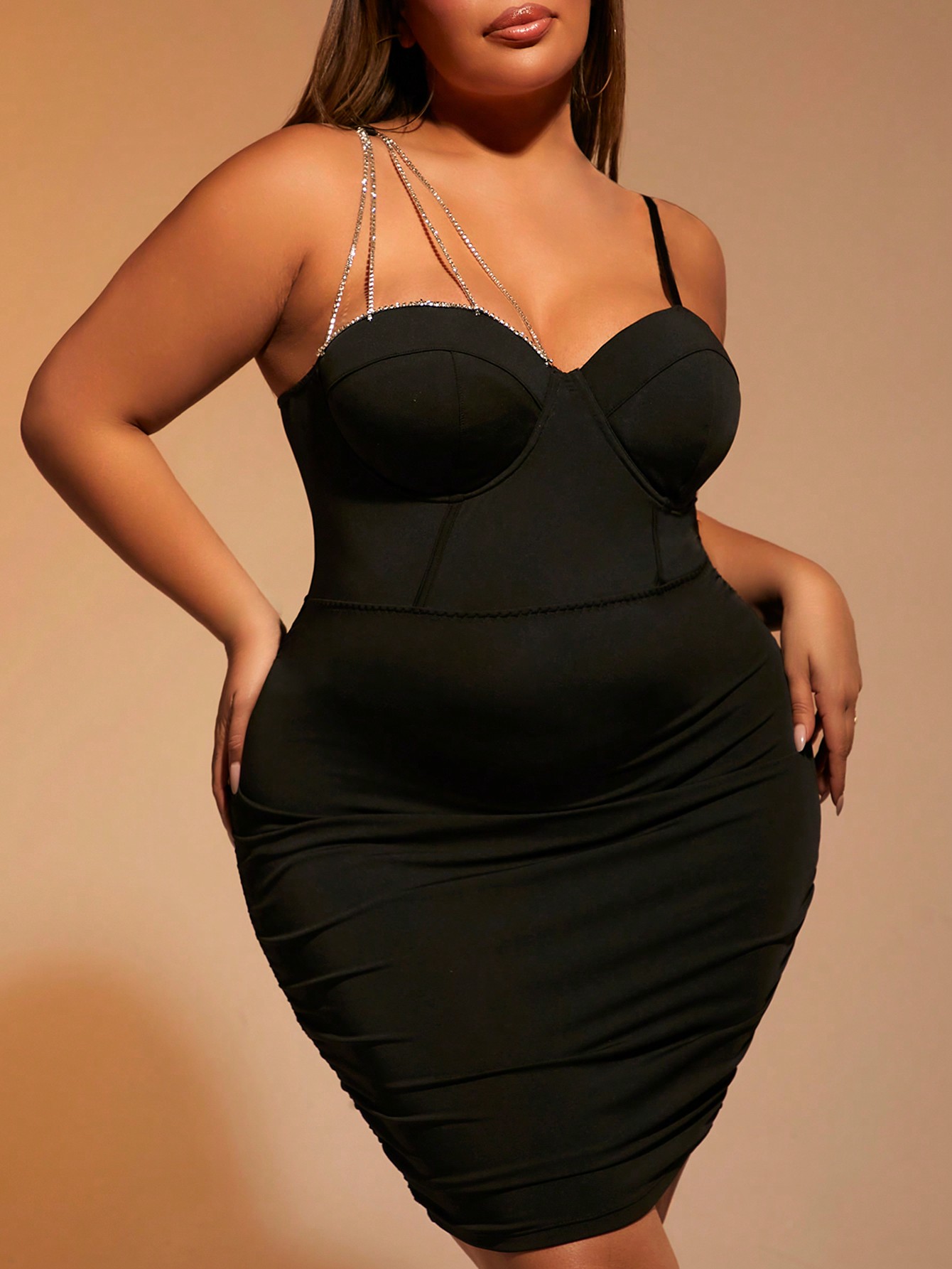 bodycon dresses for curvy women Plus Size Lizabeth Bodycon Dress- Olive 1X / Olive at Curvy Sense