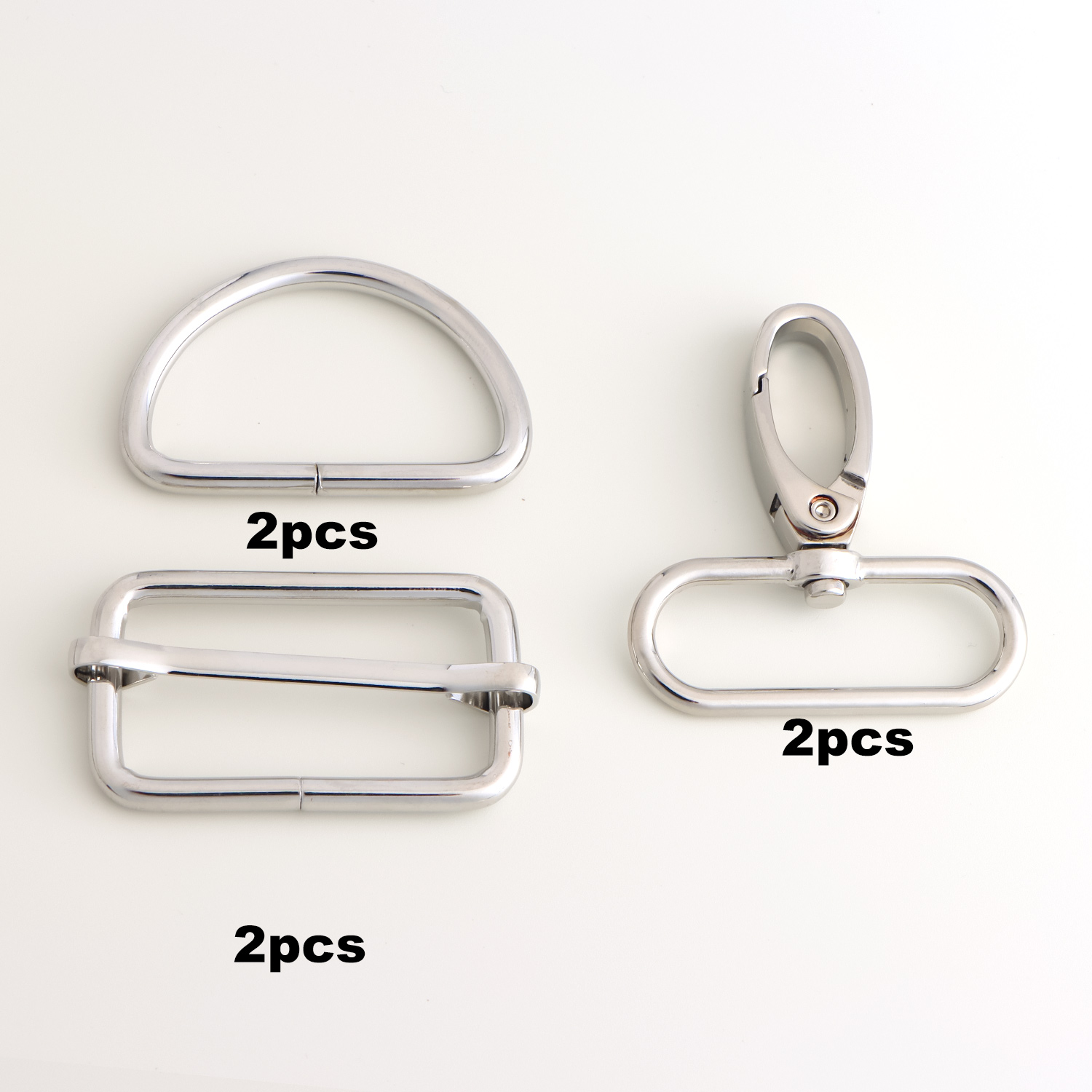 6pcs Metal Buckles Set - D Ring + Slide + Swivel Snap Hooks For Bag Backpack Straps Diy Purse Making, Diy Wallet Making