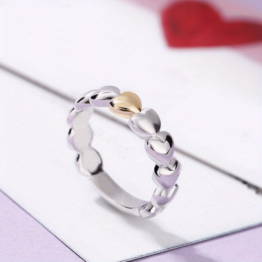 Copper Heart Shaped Engagement Ring for Weddings and Valentine's Gift