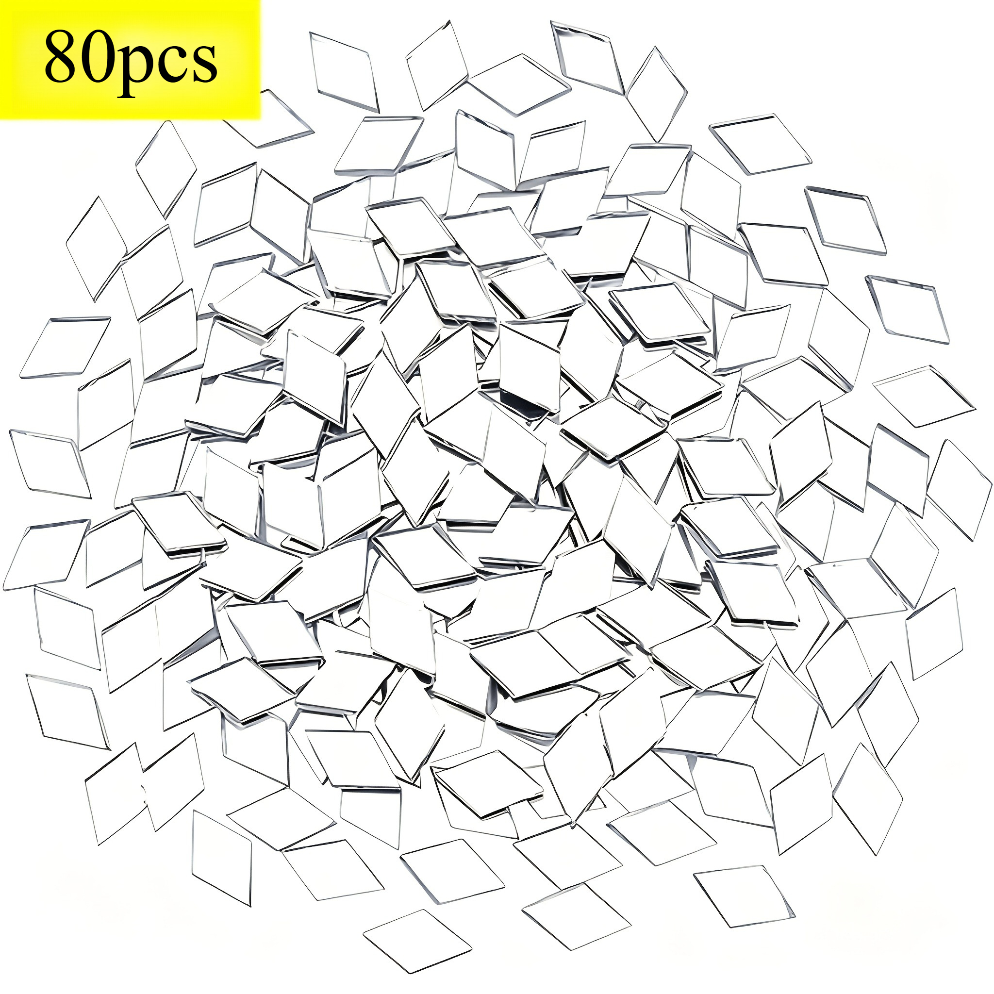 TEMU 80 pièces de décoration murale en acrylique géométrique quadrilatère, art créatif -adhésif, décoration de mosaïque , convient pour la décoration