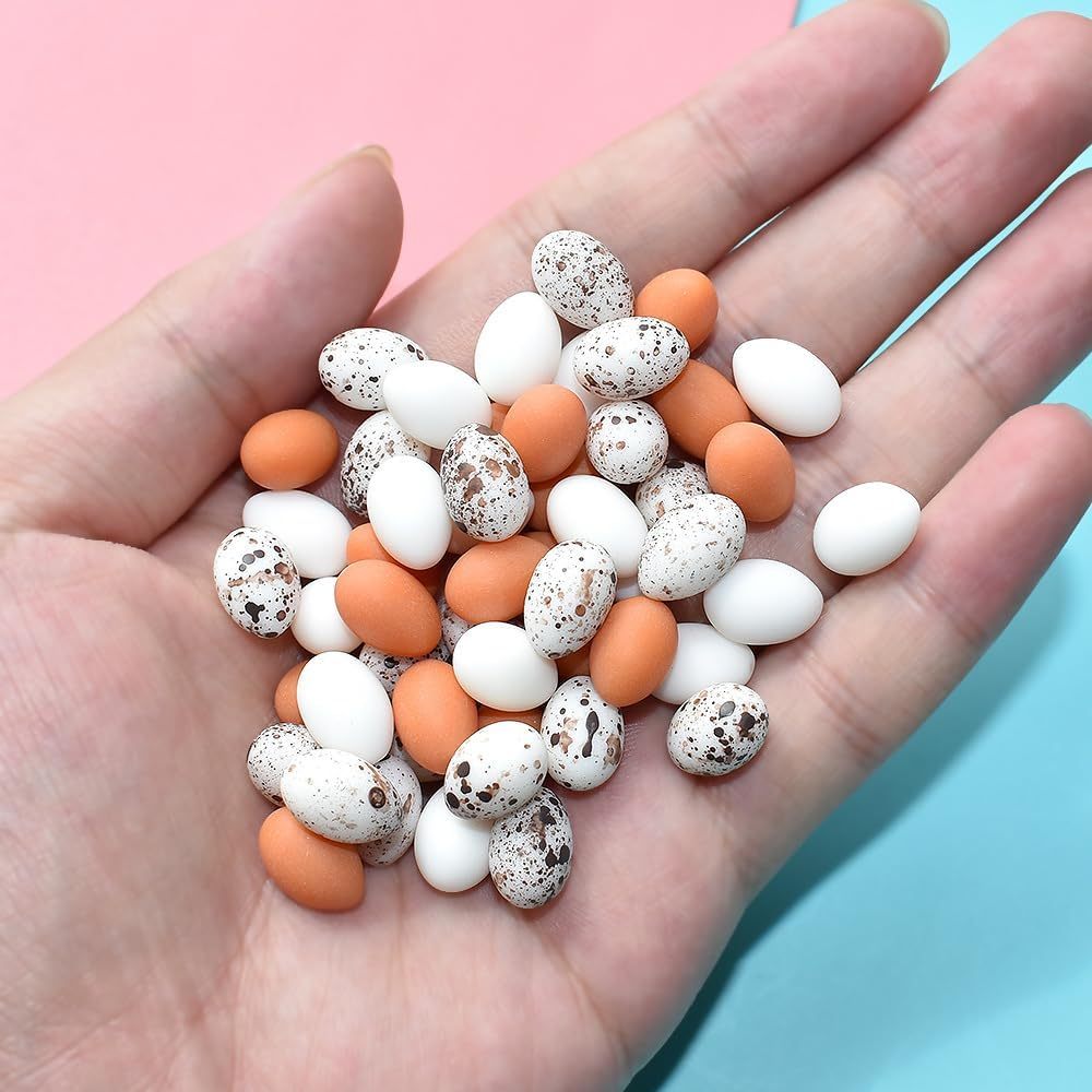 

60pcs Mini Resin , Artificial Bird Eggs For Easter Party Decorations, Photo Props, Crafts, No Electricity Needed