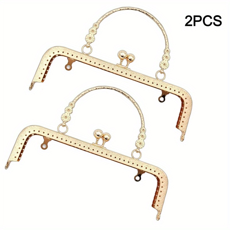 E-shop 2er-Set 20 cm Vintage Metallrahmen mit Kuss-Verschluss, unverzichtbarer Damenhandtaschen-Must-Have, ideal für Bastelhandtaschen &