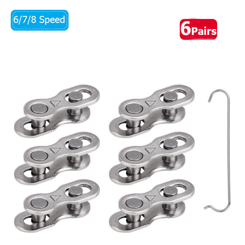 TEMU 6 Pairs Mountain Bike Electroplated Chain Magic Buckle With Repair Tool, 6/ 78/ 9/ 10/ 11/ 12 Speed Chain Quick Release Buckle, Mountain Bicycle