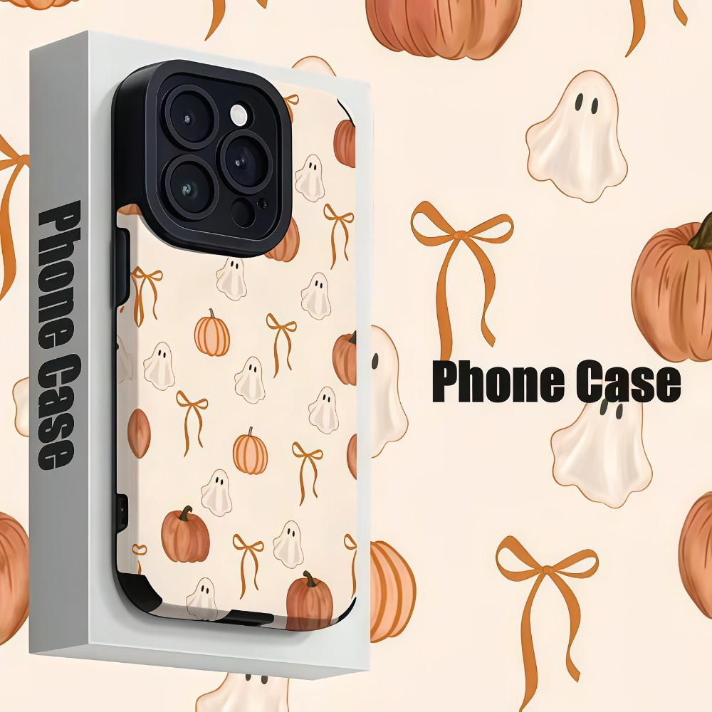 Image of Phone Case - Halloween Cute Pumpkin Pattern Phone Case, Lightweight And Thin Shock-absorbing Protective Case, Scratch-resistant Soft Phone Case, Suitable For Iphone 17air 16 15 14plus 13 12 11 Pro Max