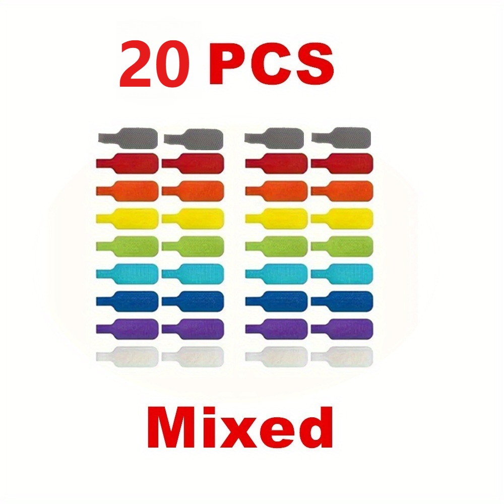 TEMU 20pcs Sangles de câble autobloquantes inscriptibles | Solution de gestion des câbles durable avec mécanisme de verrouillage à code couleur pour