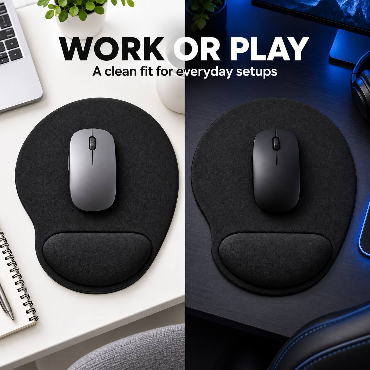 Ergonomic Wrist Rest Mouse Pad with Soft Memory Foam